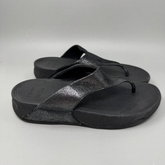 FitFlop Shoes Womens Size 9 Glitter Thong Sandals Comfortable Flip Flops 505-001 - Picture 1 of 8